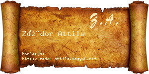 Zádor Attila névjegykártya